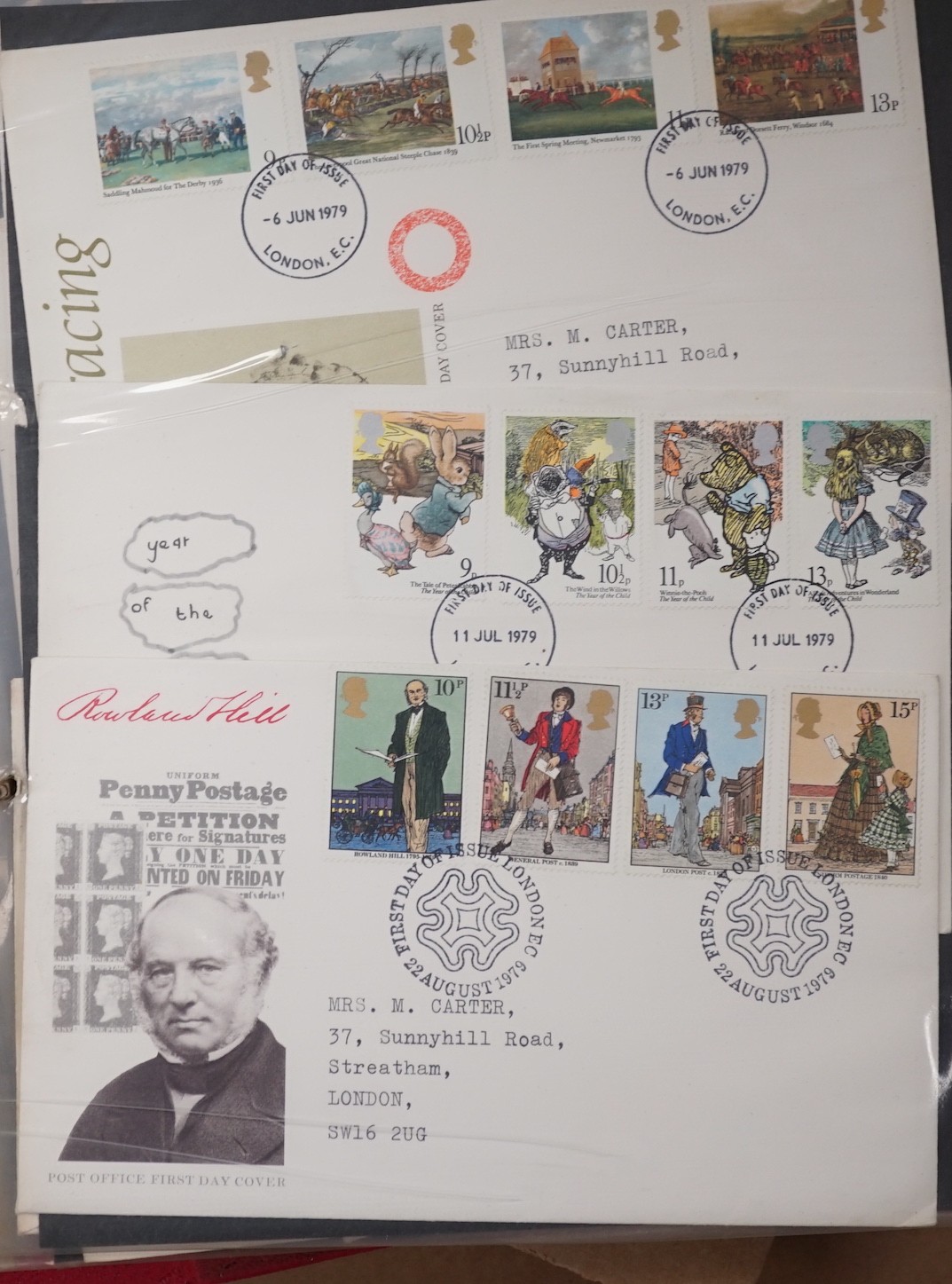 A box of first day covers